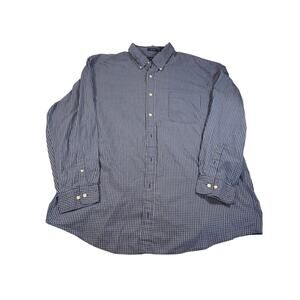 Saddlebred Mens Big Tall blue white check button up Size 2XLT.  casual, workwear